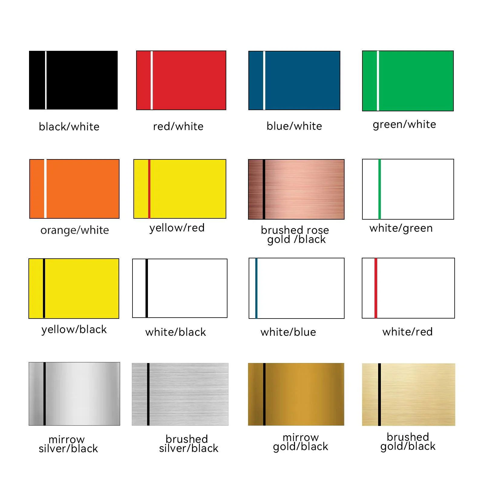 1.3mm White to Black Two-Tone Acrylic Sheet (4pcs)