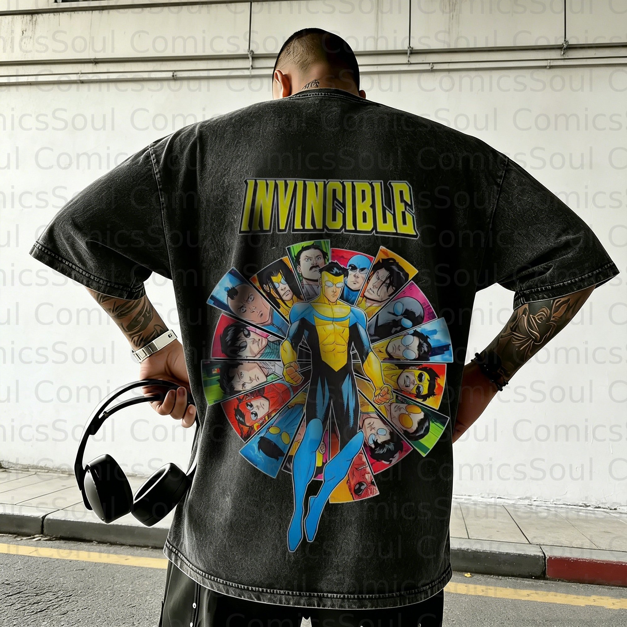 Unisex Anime Inspired Vintage Washed T-Shirt