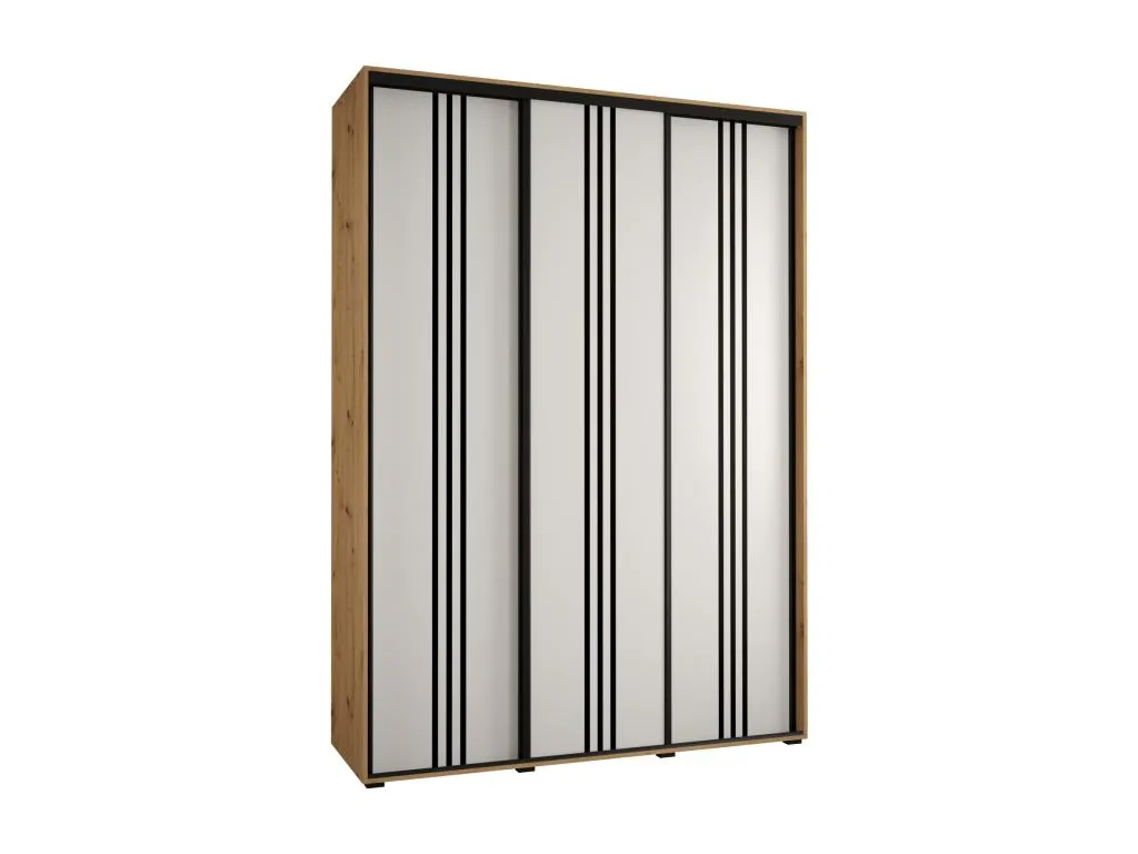 ARMARIO Habitarluz 6 DE PUERTAS CORREDERAS 235.2/180/45 3 puertas (Artisan/Blanco/Negro) 37660QBUR