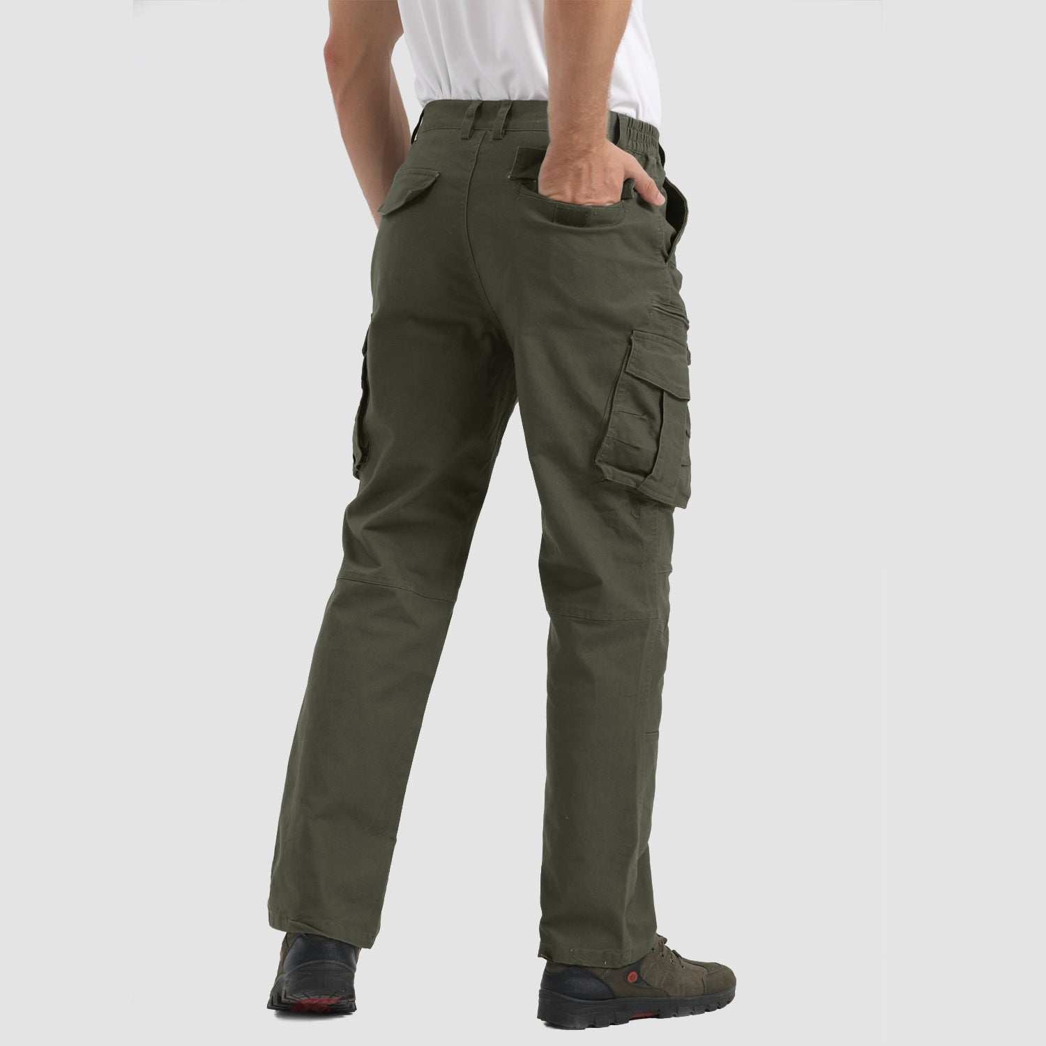 Men's Cargo Pants Ripstop Straight Leg Pants Outdoor Casual Fishing Pant with 7 Pockets