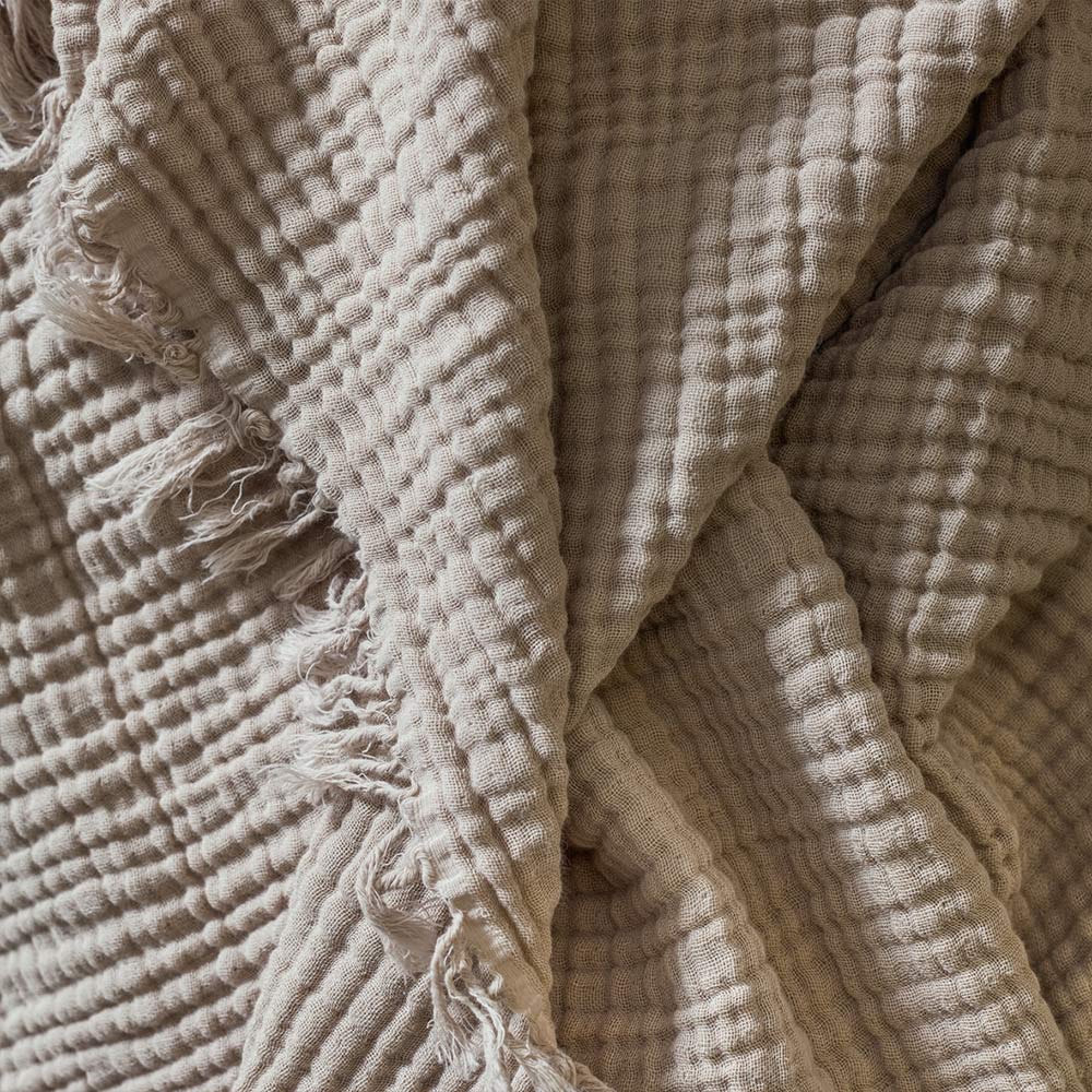 Plaid en gaze de coton - Beige Quai de Seine