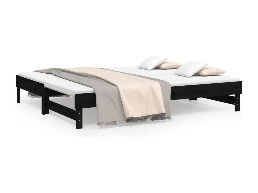 Sofá cama extraíble Decopractico maciza de Decopractico negro 2x(90x200) cm 49011KIXP