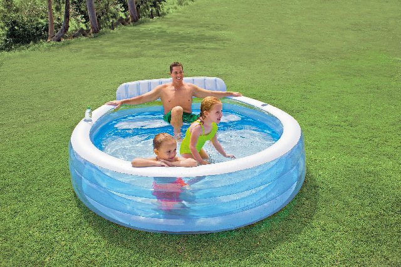 Intex Swim Center Inflatable Family Lounge Pool, 88" X 85" X 30", for Ages 3+ - image 5