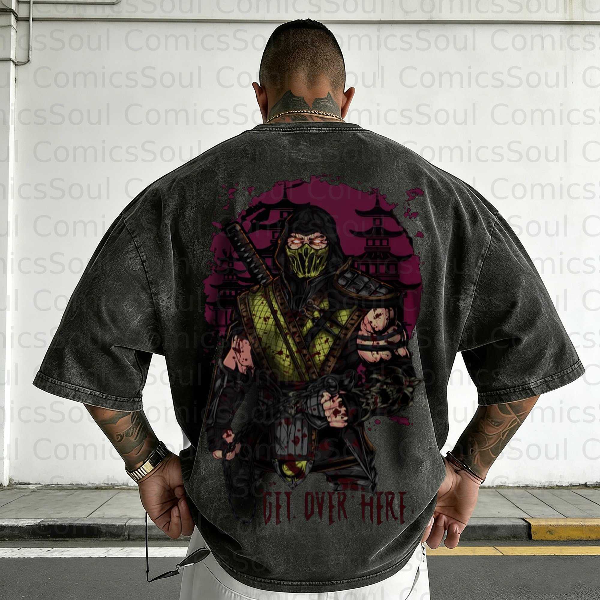 Unisex Anime Inspired Vintage Washed T-Shirt