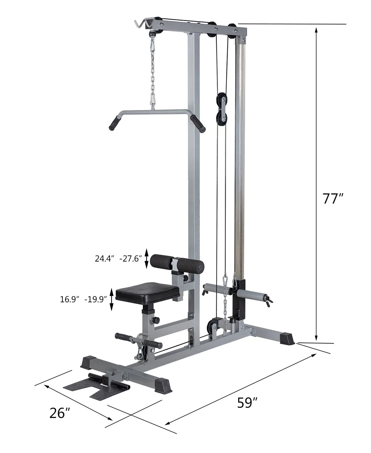 GDLF Lat Pull Down Machine Multifunction Low Row Bar Cable Fitness Body Workout Gym - Image 2
