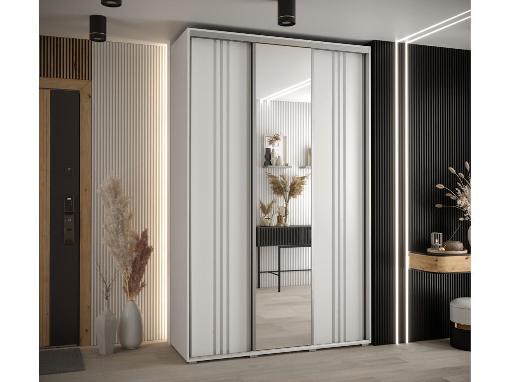 ARMARIO Homelyvo 7 DE PUERTAS CORREDERAS 235 - 2/160/45 3 puertas Blanco/Blanco/Plata