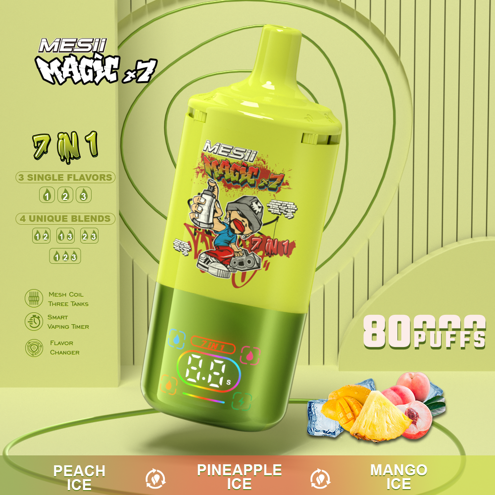 （10 pack）Mesii Magic X7 80000 Puffs 7-in-1 Disposable Vape 10