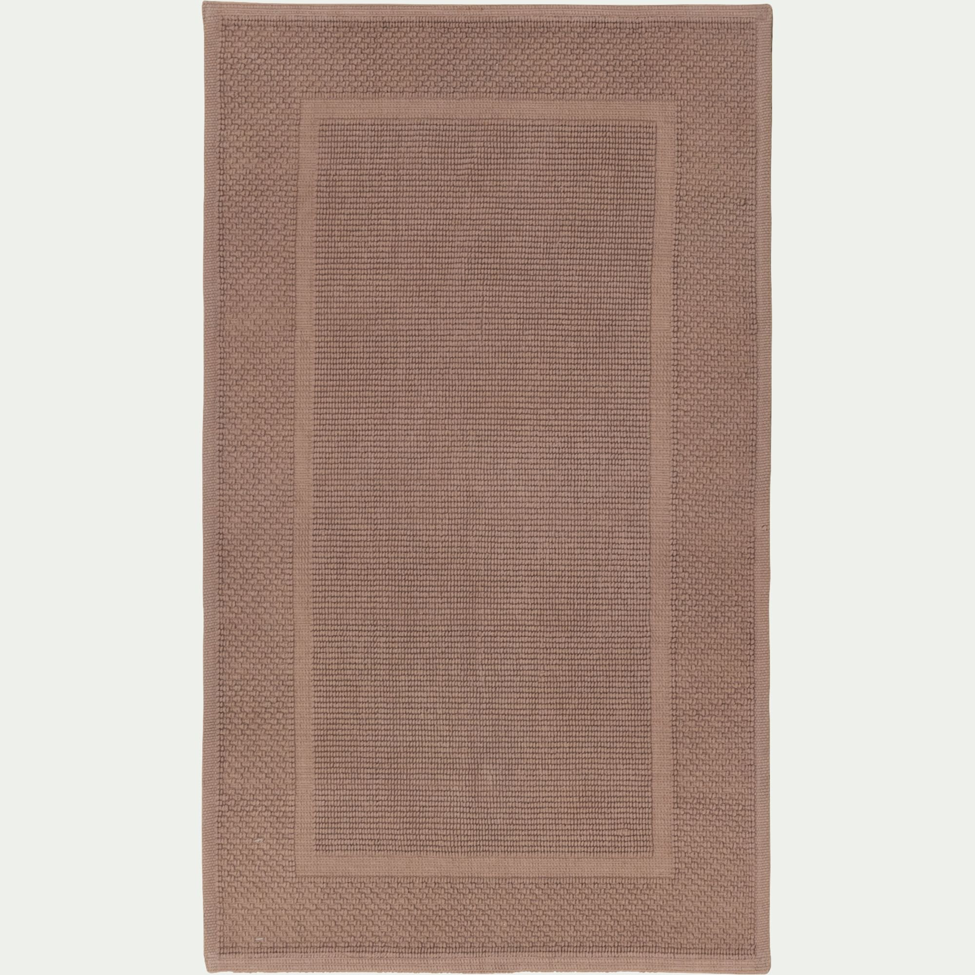 BAGNO - Tapis de bain jacquard en coton 60x100cm - rose simos
