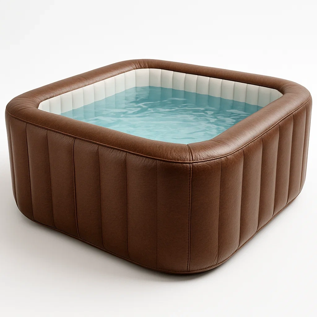 Spas hinchables 196x146x71 cm 4 personas cuadrado marrón/blanco DlGFPUF355Ut