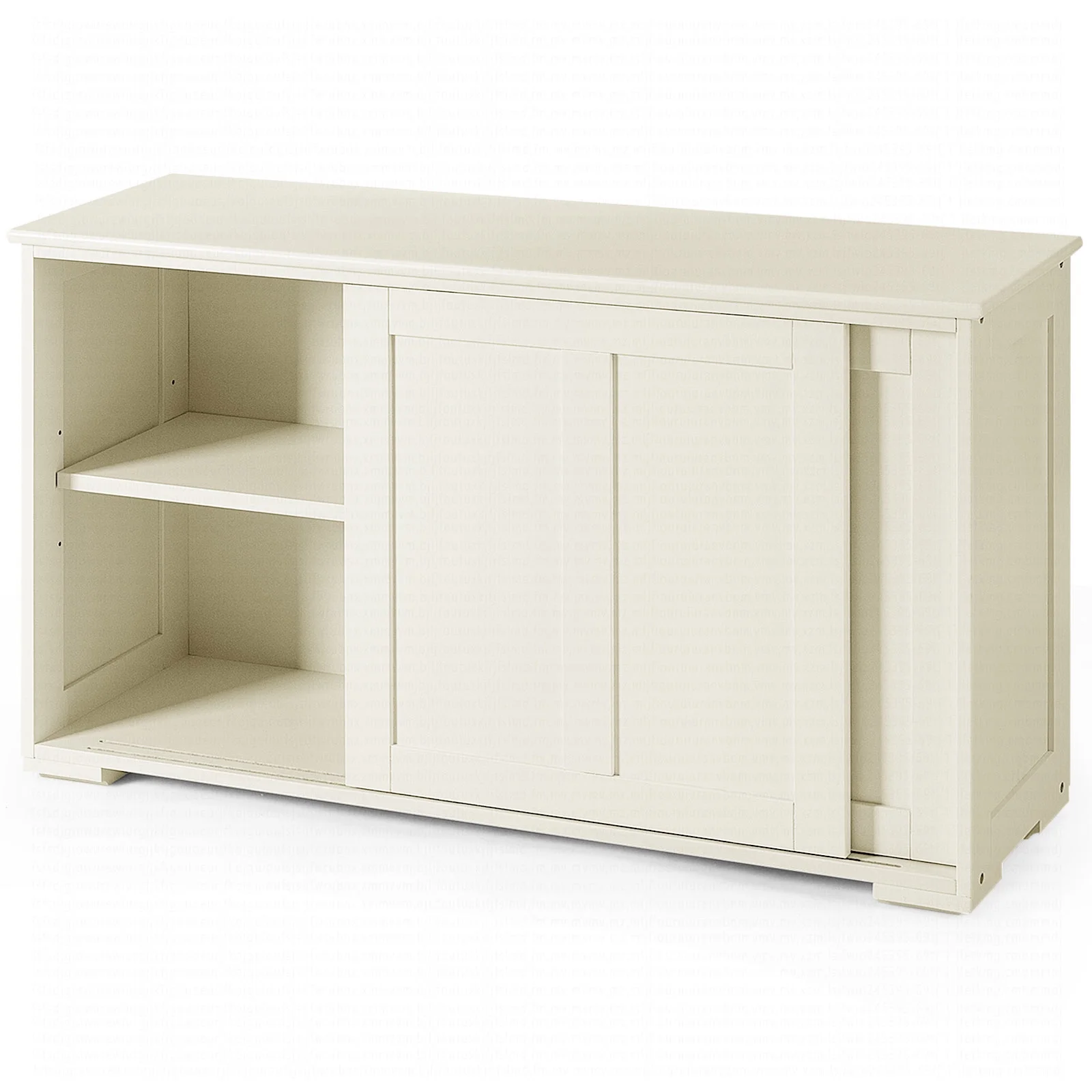 Costway Kitchen Storage Cabinet Sideboard Buffet Cupboard Wood Sliding Door Pantry White - Image 12