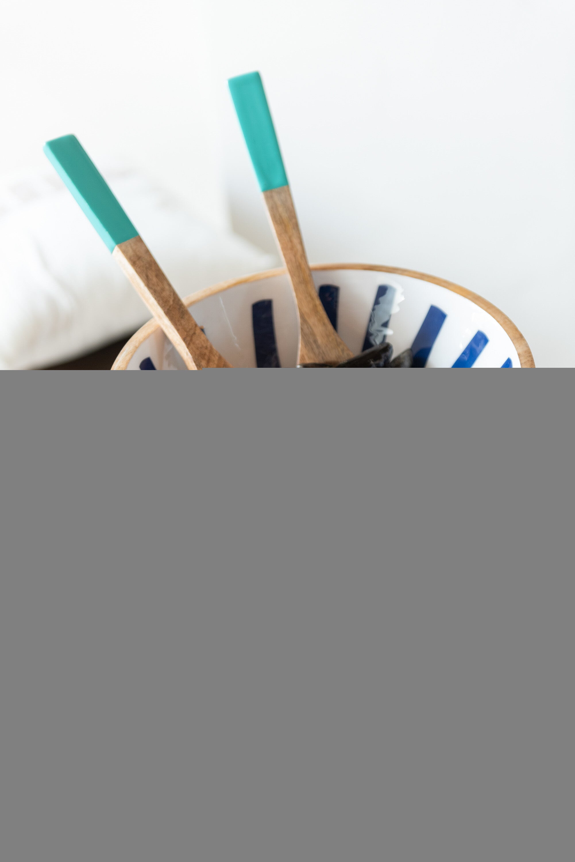 J-Line kom Stralen - hout - blauw wit - extra small - 2 doze