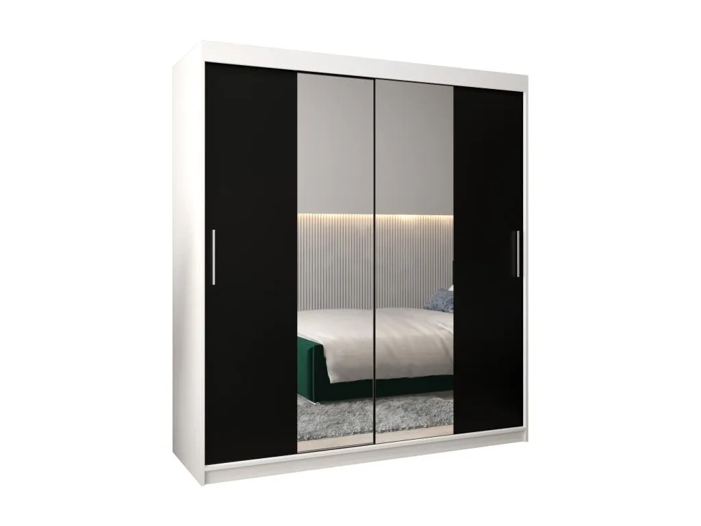 Armario Boverdeco 1 de puertas correderas 200/180/62 2 puertas (blanco/negro)