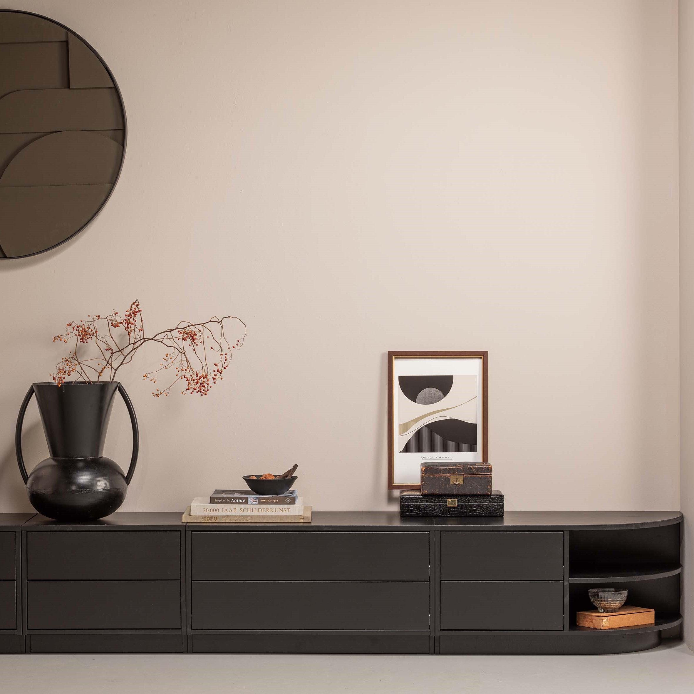 WOOOD Finca Tv-meubel Rond Rechts - Grenenhout