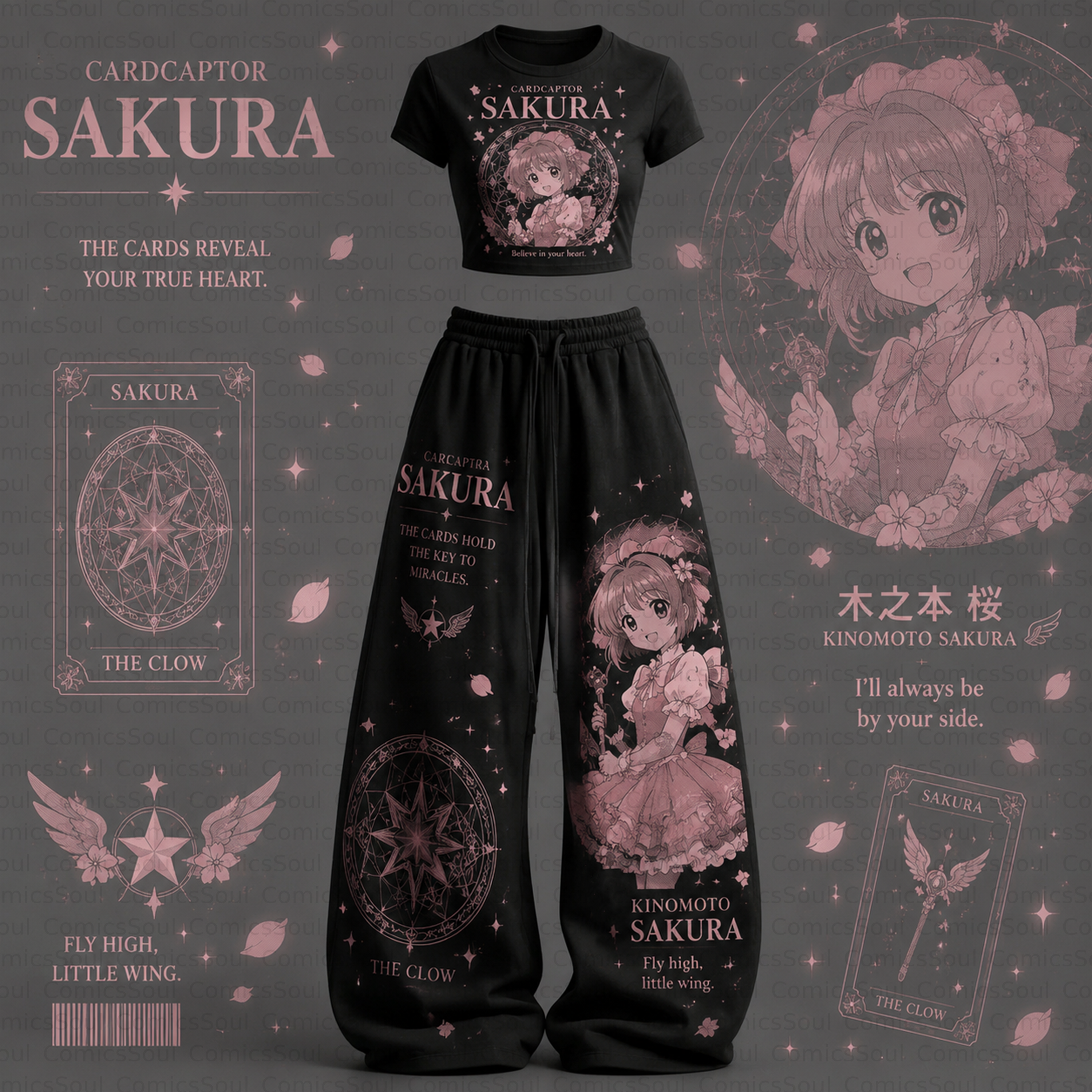Cardcaptor Sakura T-Shirt & Elasticated Trousers Two-Piece Set TeeThreads Sustain the Scene with Custom Apparel