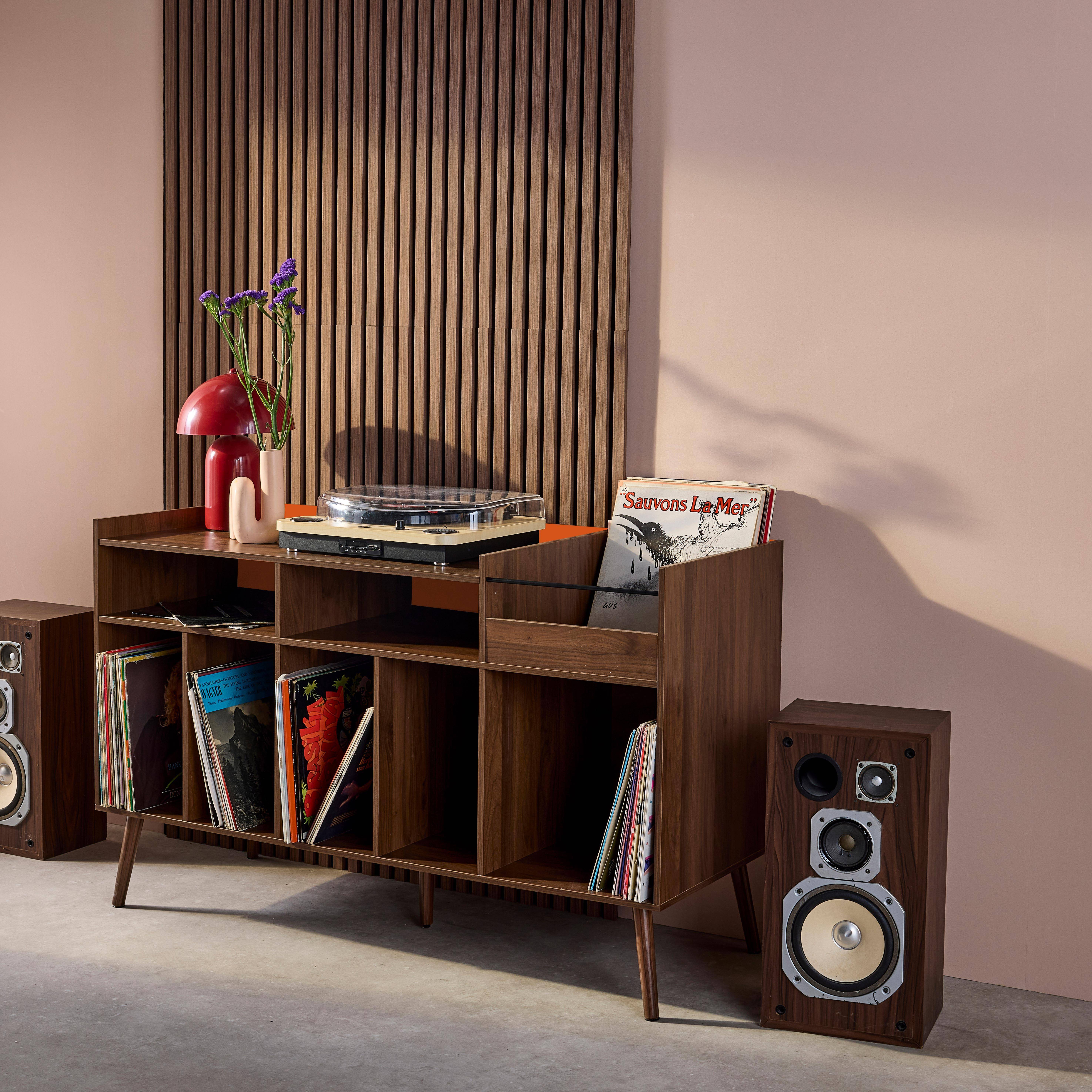 Nepal - Muebles de vinilo vintage bicolor con decoración de madera oscura, 130cm