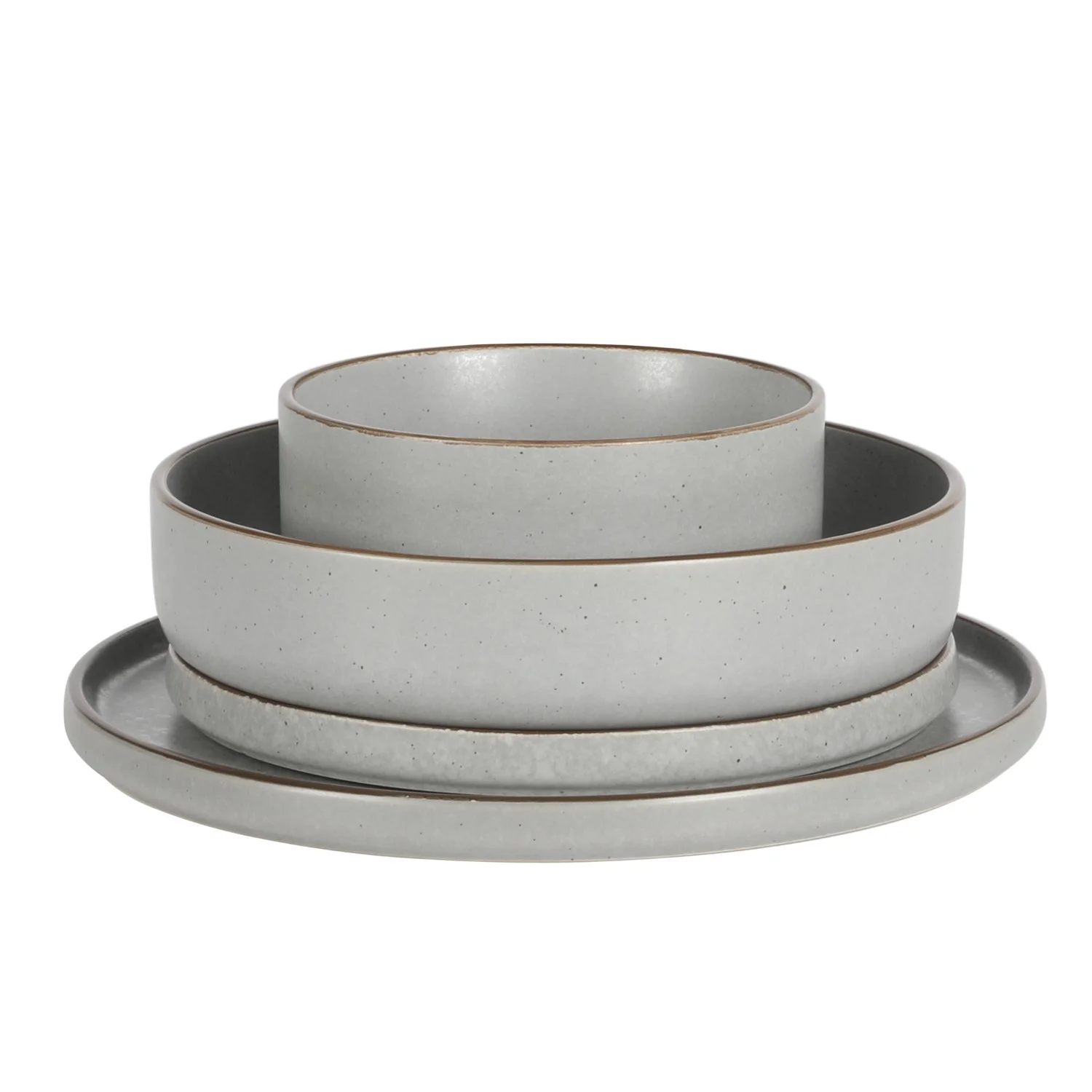 Gibson Elite Gelston Stoneware Matte Reactive Glaze 16 Piece (Service for 4) Plates and Bowl Dinnerware Set - Grey - Image 9