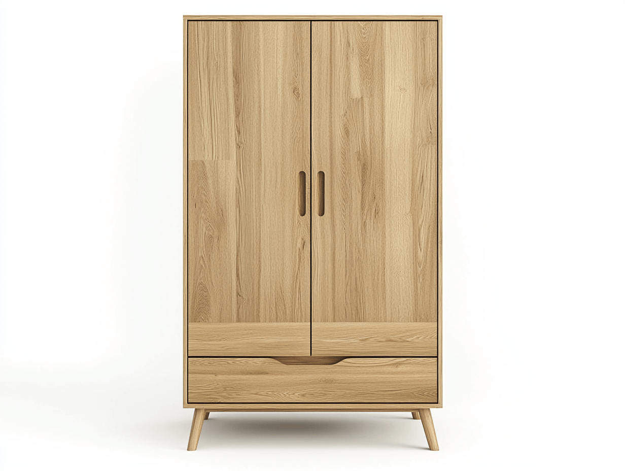 Armario de pie con dos puertas y un cajón, estructura de madera, 90x50x180 cm