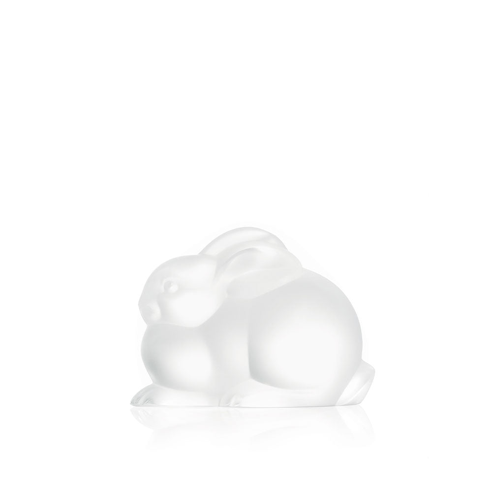 SCULPTURE LAPIN COUCHÉ - CRISTAL INCOLORE