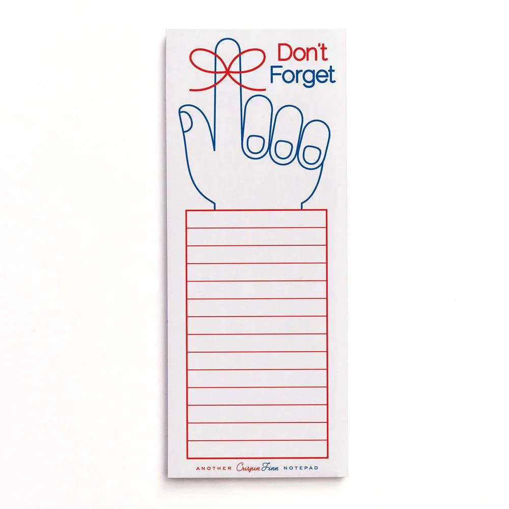 Crispin Finn Don't Forget Note Pad