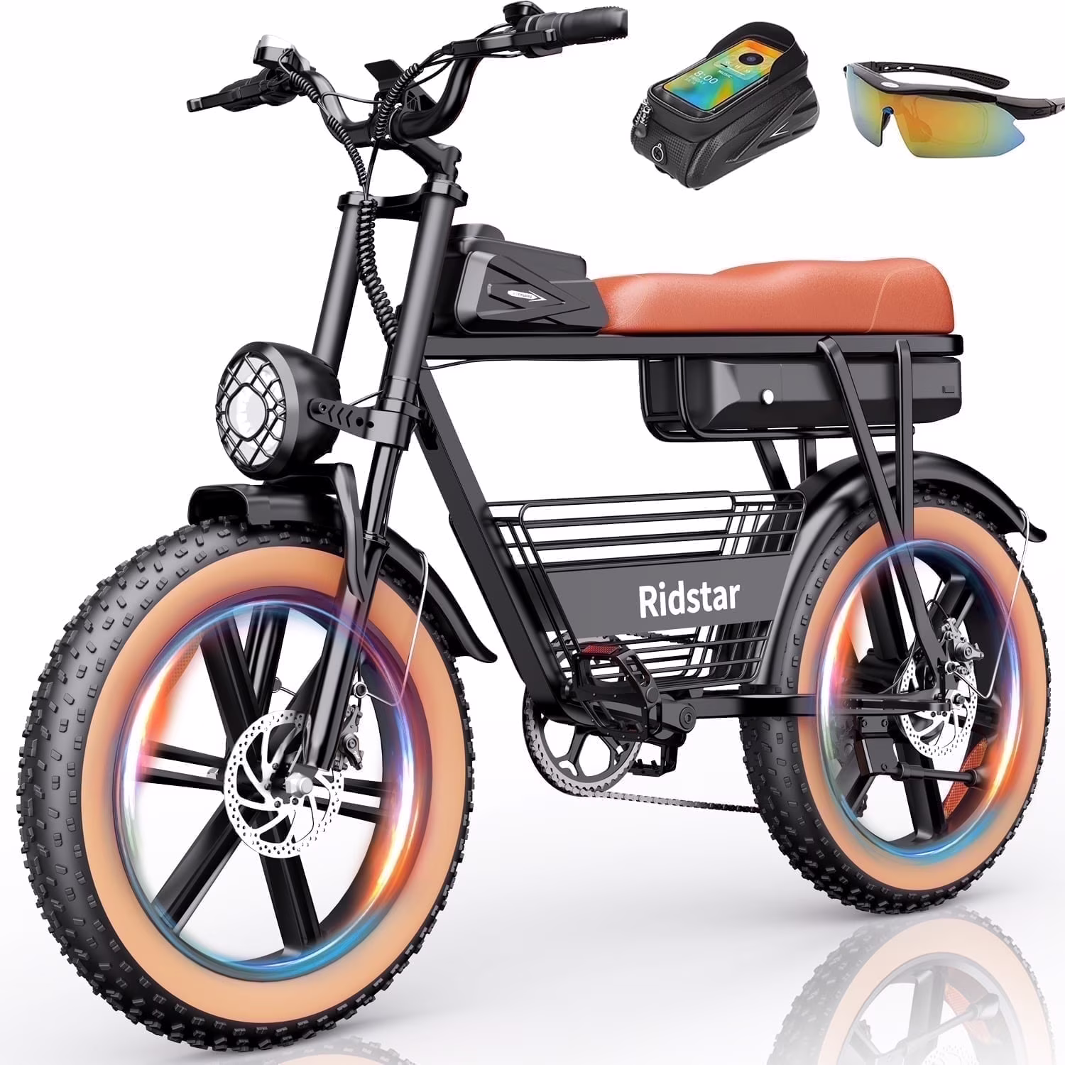 Ridstar 1500W Electric Bike for Adults,33MPH 48V 20Ah Electric Bicycle ,20" Fat Tire Full Suspension Mountain Bike UL2849 - Image 3