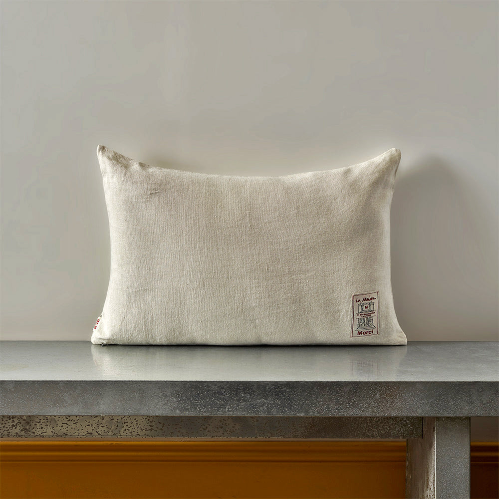 Coussin épais en lin - Chambray Pierre