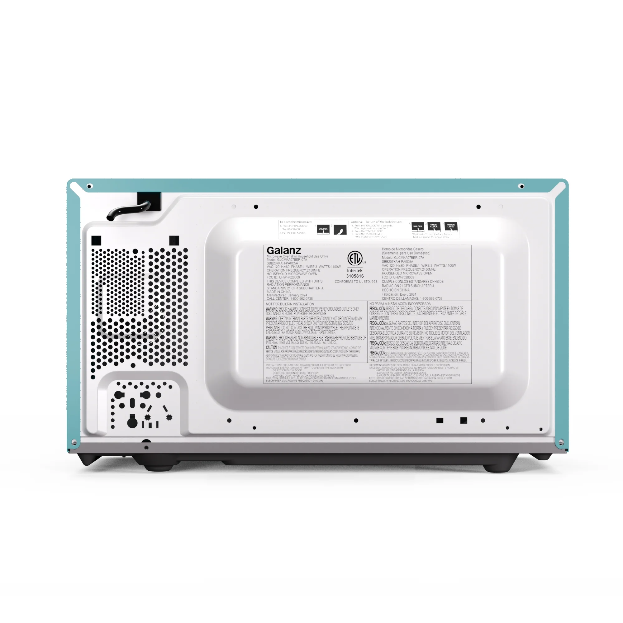 Galanz 0.7 Cu ft Retro Countertop Microwave Oven, 700 Watts, Blue, New - Image 13