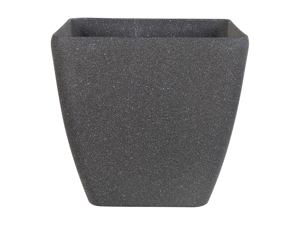 Maceta de mezcla de piedra gris oscuro 34 x 34 cm ZELI