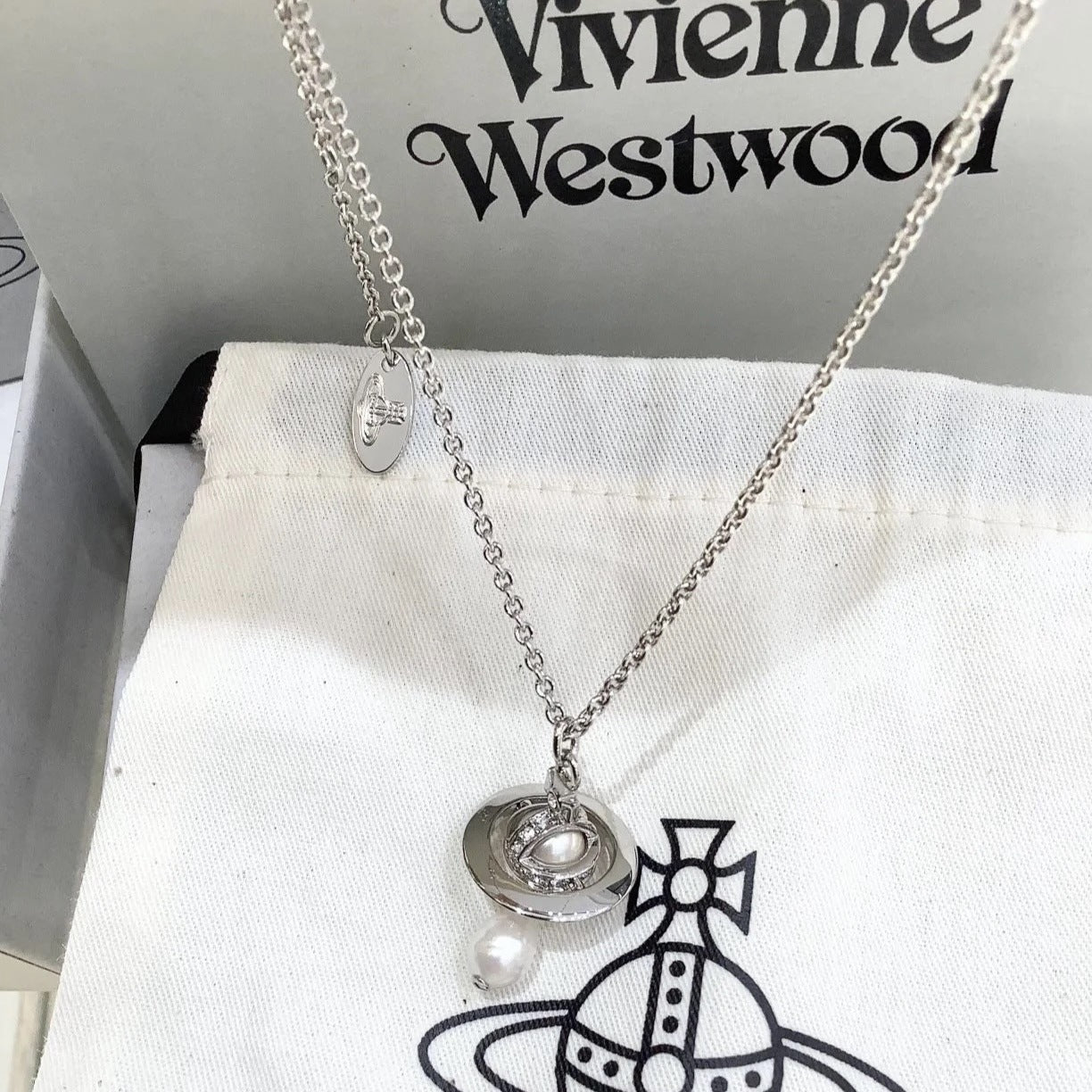 Vivienne Westwood Teardrop Saturn Necklace - Original Replica Club