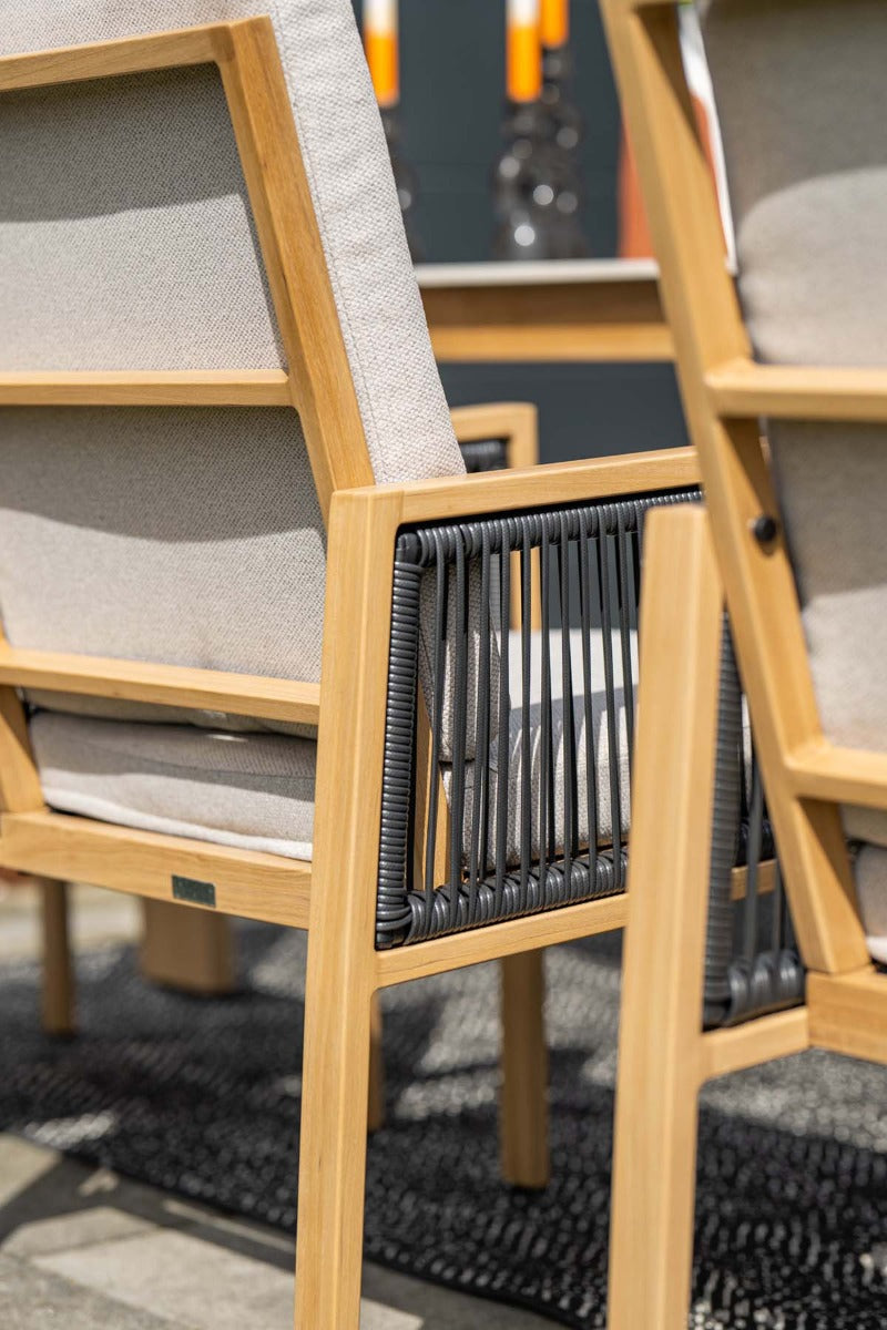 Decala tuinstoel - Aluminium houtlook - inlcusief kussens