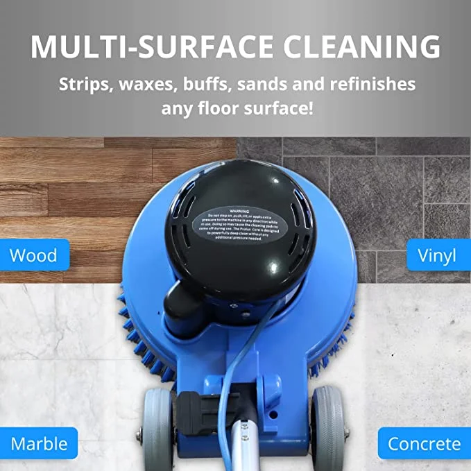 Prolux Core 15 in. Loaded Commercial Light Hand-Driven Floor Buffer Scrubber - Image 5