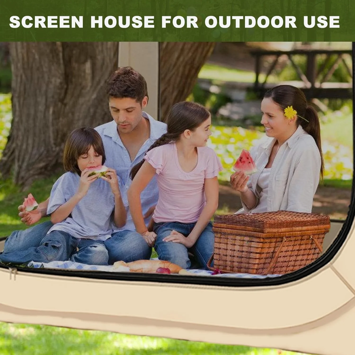 FICISOG Sports Tent Pop up Weather Pod Outdoor Screen House Pod Tent Shelter for up to 6 People, 71in Large Instant Weatherproof Pop up Tent with Clear View for Camping - Image 3