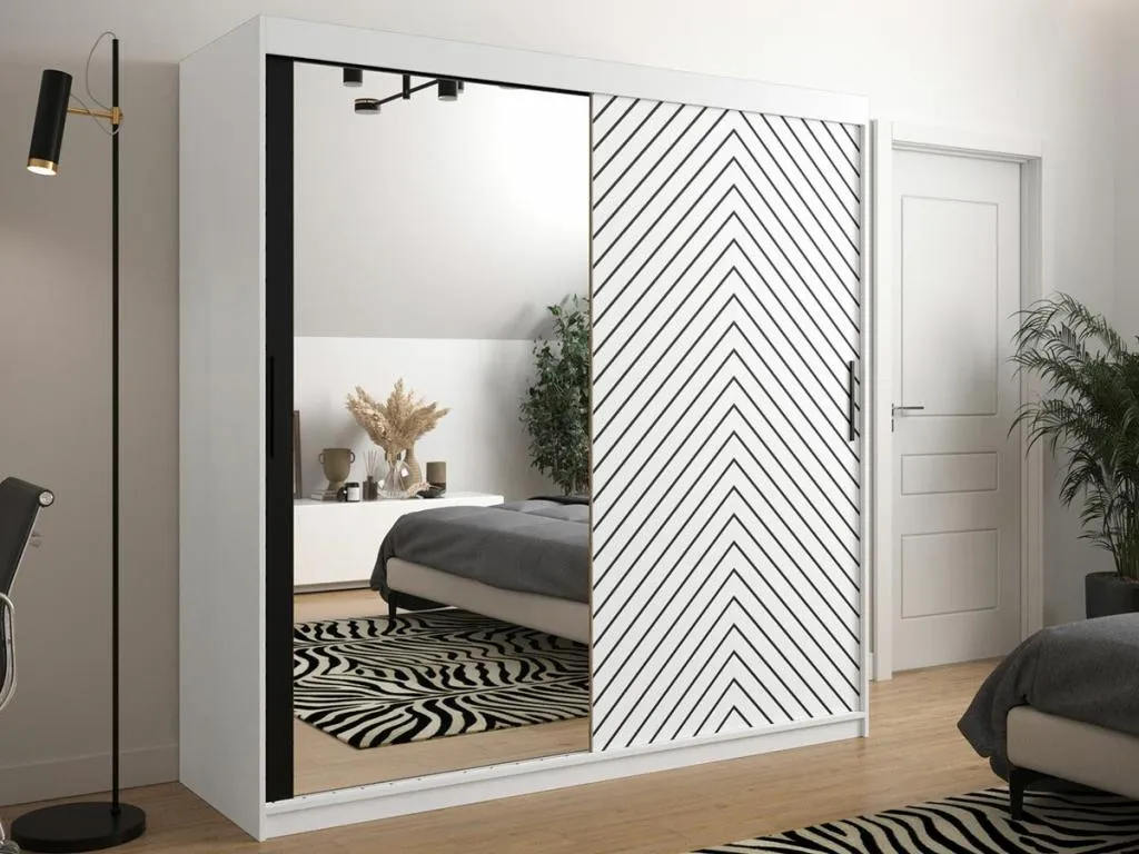 Armario Mueblesclasic 315 Negro | Blanco 200x200x62cm Puertas de armario - Correderas