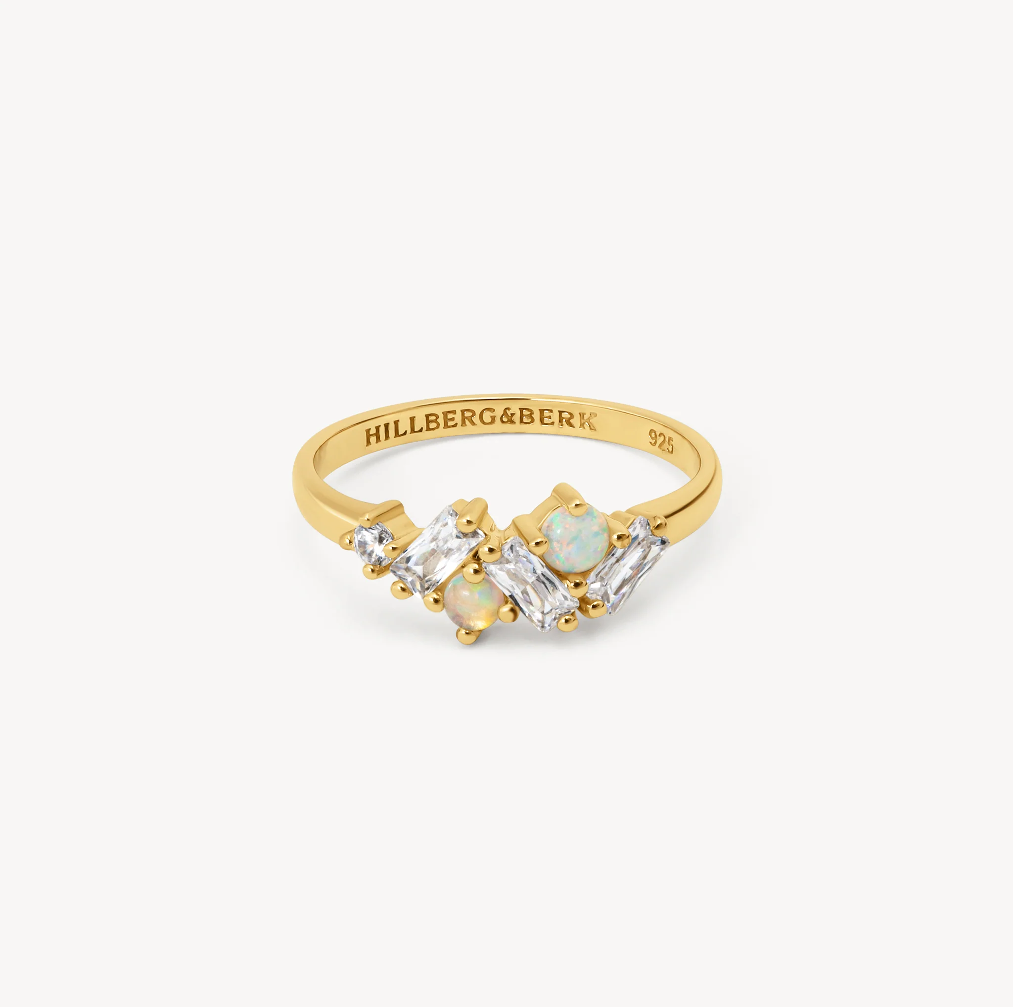 Baguette Opal Cluster Stacking Ring