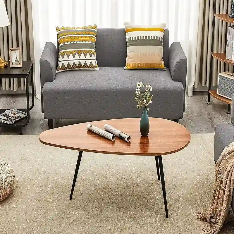 Unique Oval Coffee Table for Small Spaces - Dimensions: 22.2D x 42.5W x 17.1H
