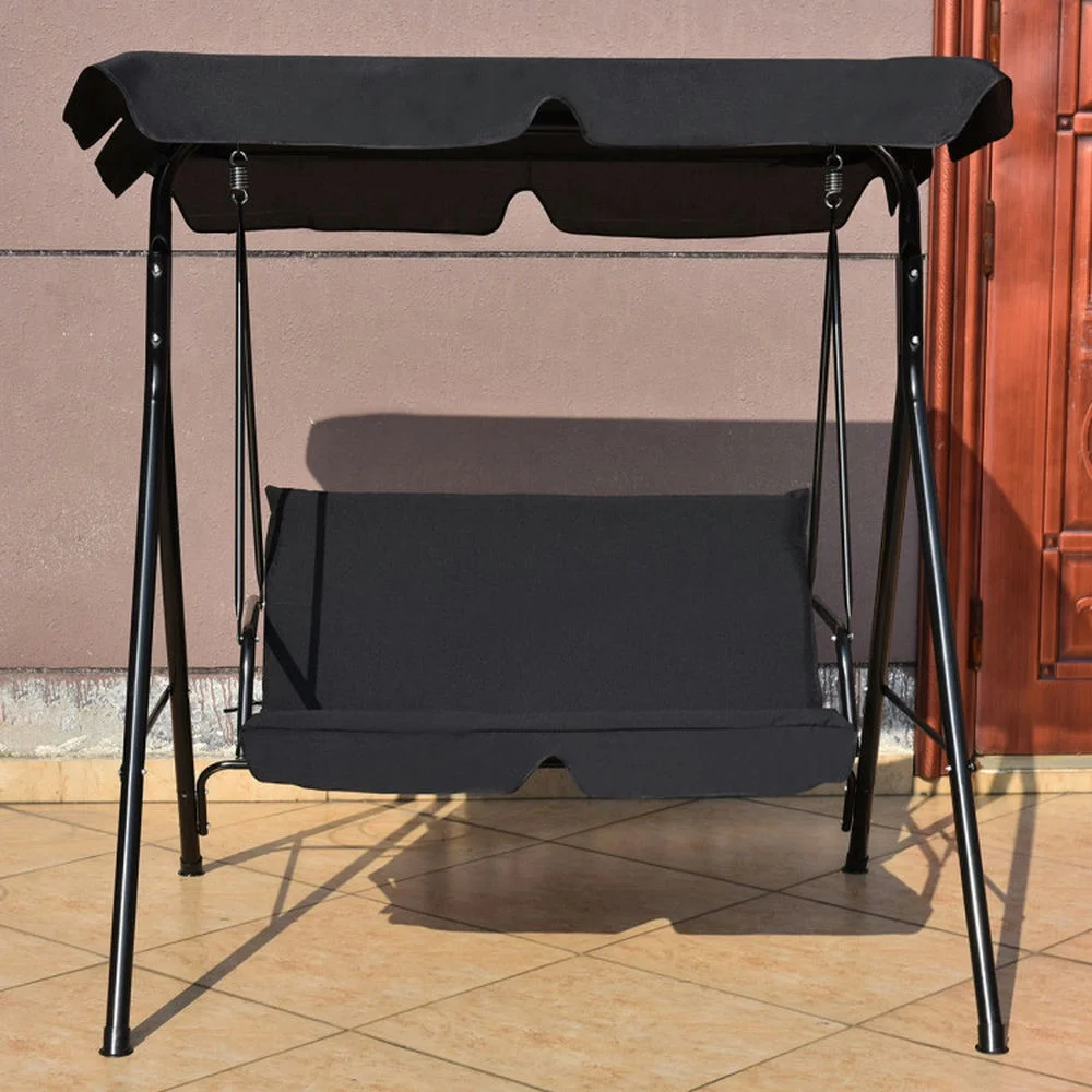Topcobe Loveseat Cushioned Patio Steel Frame Swing Glider, Outdoor Patio Furniture for Balcony Garden Backyard -Black - Image 5