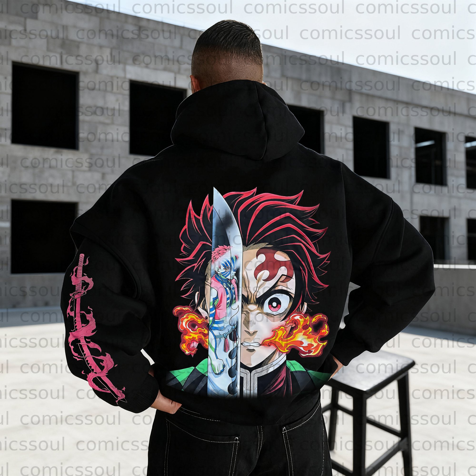 Unisex Anime Graphic Streetwear Wintage Plush Hoodie