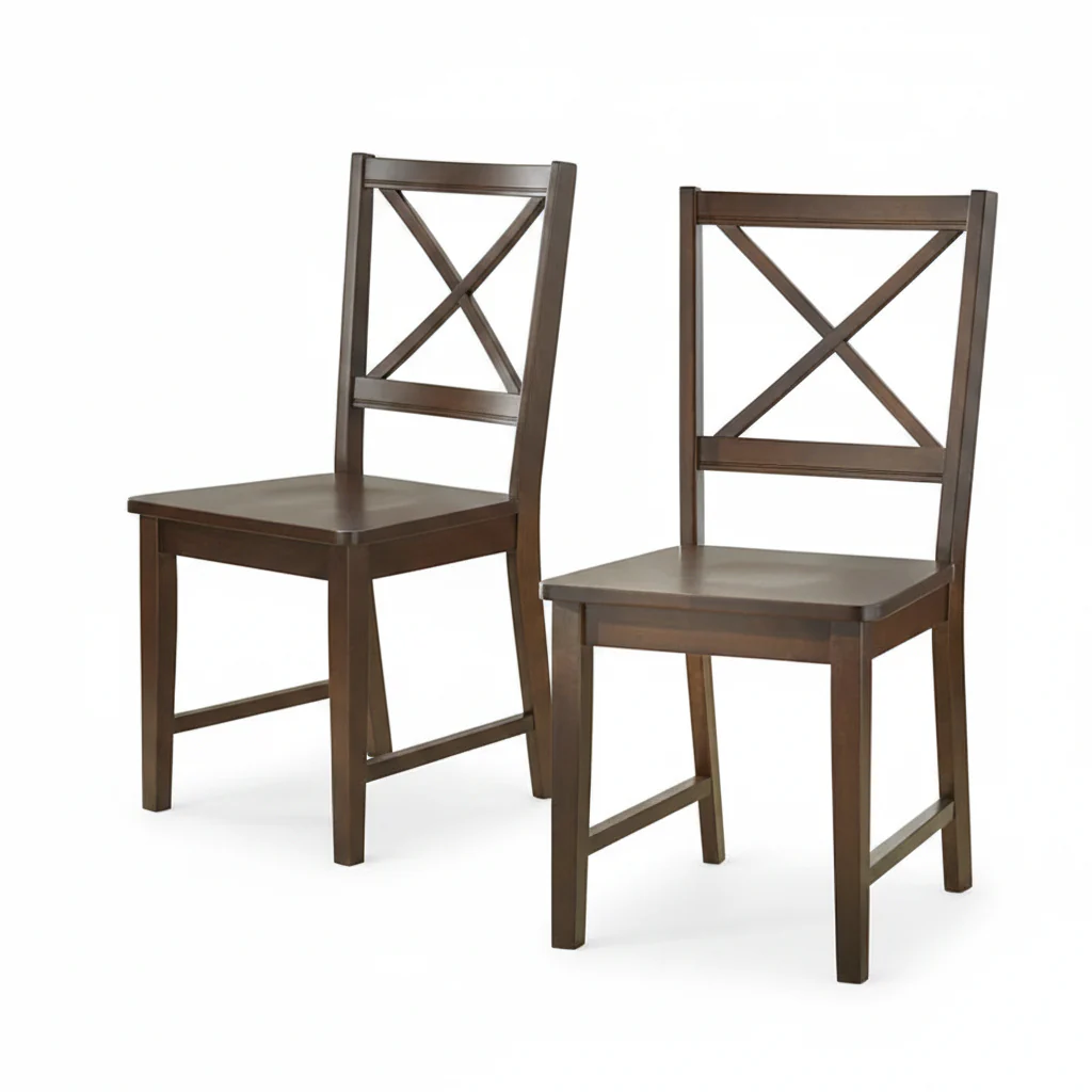Set of 2 Solid Wood Crossback Dining Chairs by Simple Living