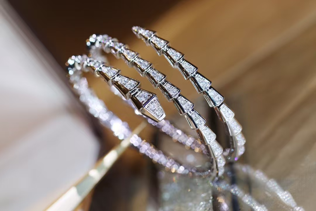 Bvlgari Serpenti Viper Bangle Bracelet - Full Diamond - Original Replica Club