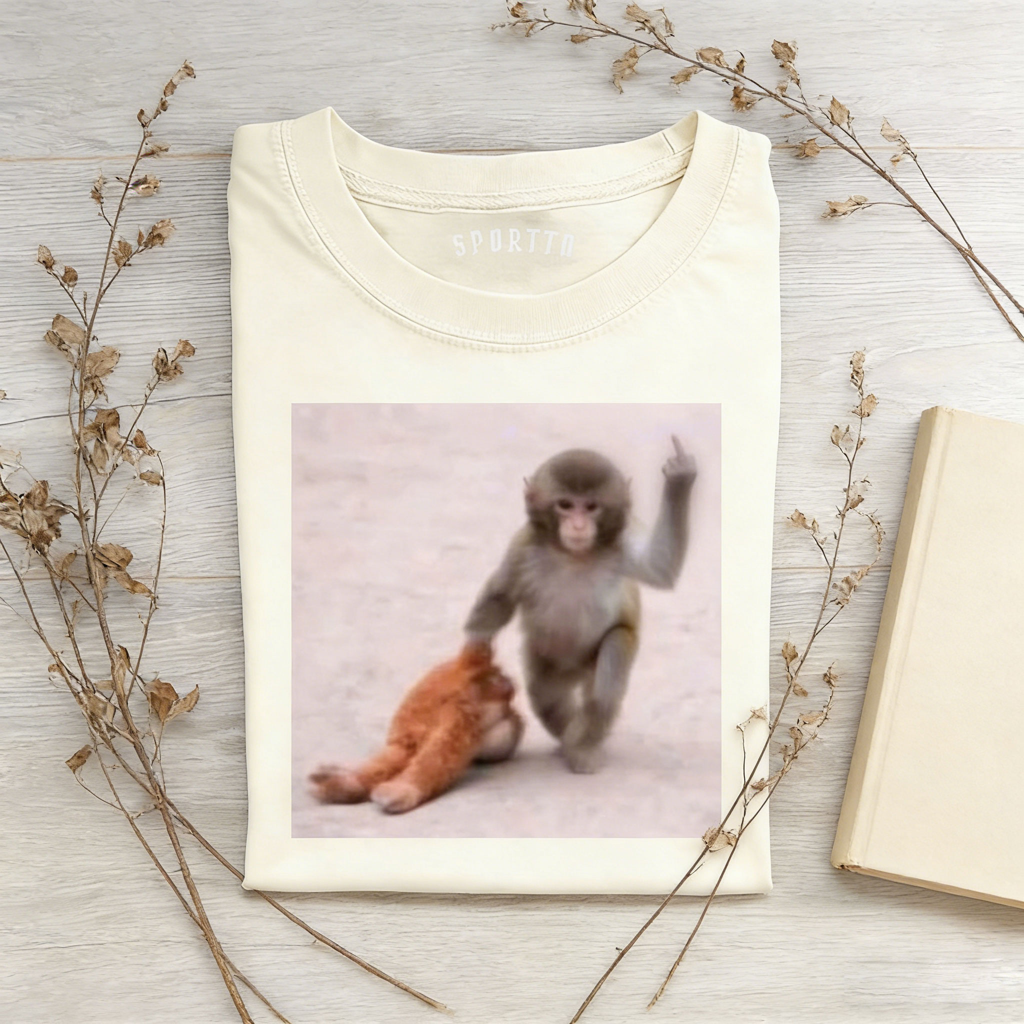 Punch-kun Monkey Meme Graphic T-shirt