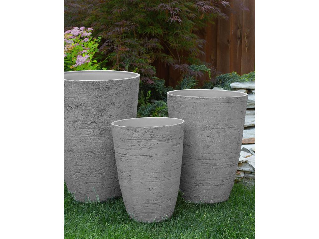 Maceta de mezcla de piedra gris ⌀ 43 cm CAMIA
