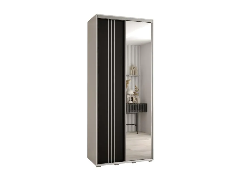 ARMARIO Alkifurniturees 7 DE PUERTAS CORREDERAS 235.2/120/60 2 puertas (Blanco/Negro/Plata) 82135ITGP