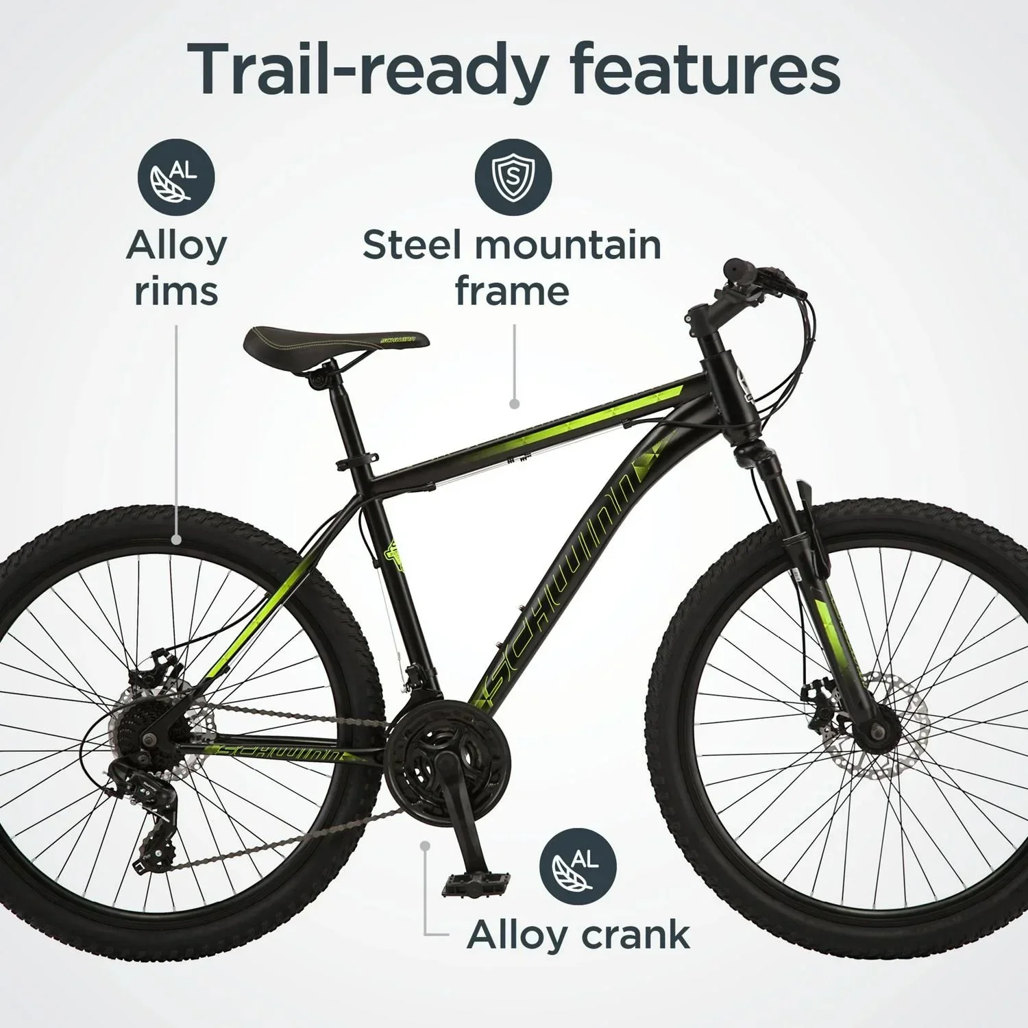 Schwinn Sidewinder Mountain Bike, 26-Inch Wheels, 21 Speeds, Black, Mens Style - S2792WMDS - Image 3 Schwinn Sidewinder Mountain Bike, 26-Inch Wheels, 21 Speeds, Black, Mens Style - S2792WMDS - Image 3