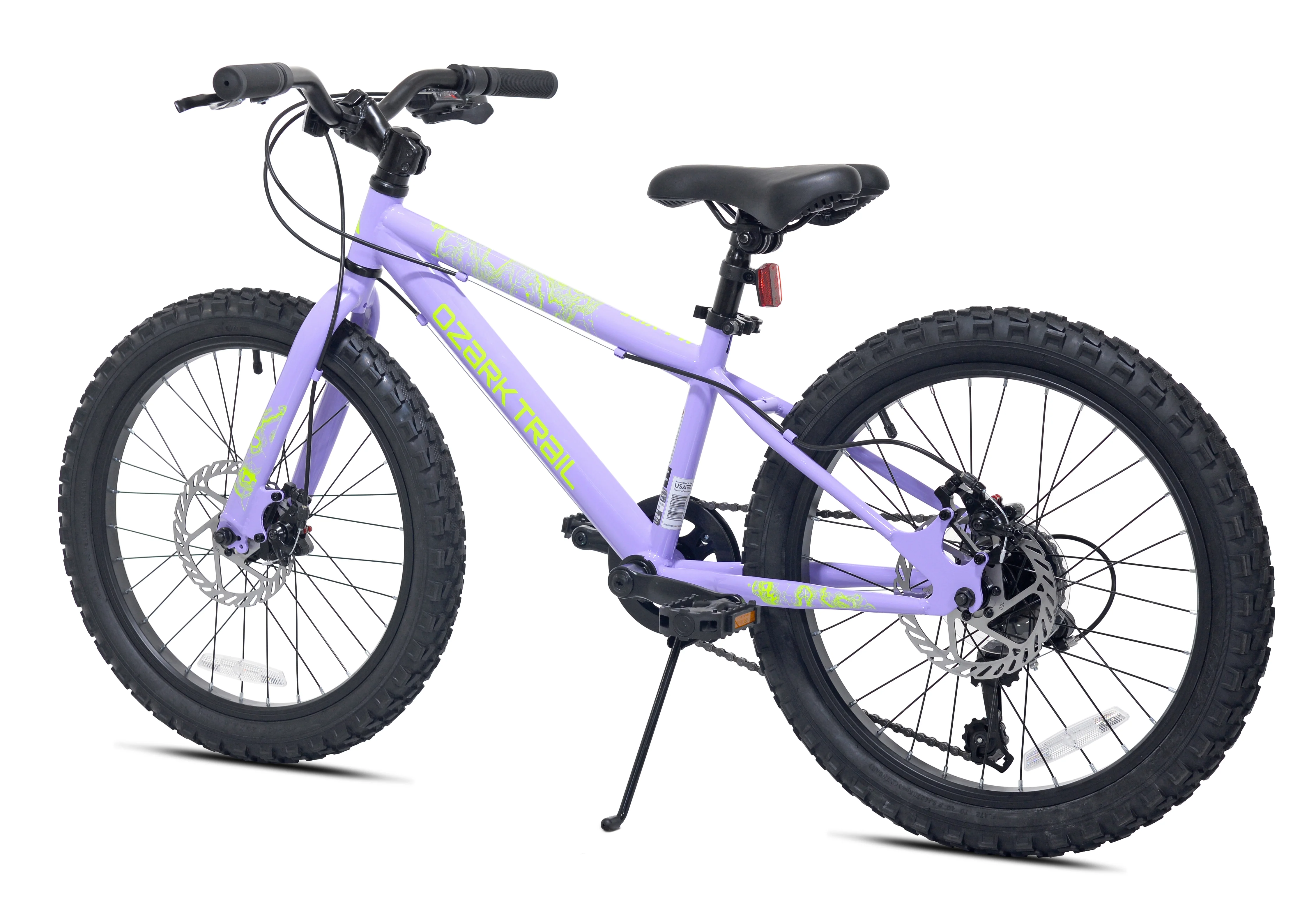 20" Ozark Trail Vibe Mountain Bicycle, 7 Speed, Fits Rider 3'11"-4'4", Purple, Teen, Unisex - Image 4