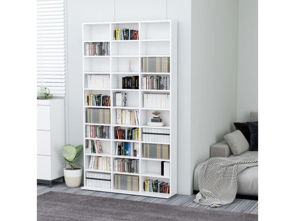 Armario para CDs Andreuworldcasa contrachapada blanco 102x16x177.5 cm