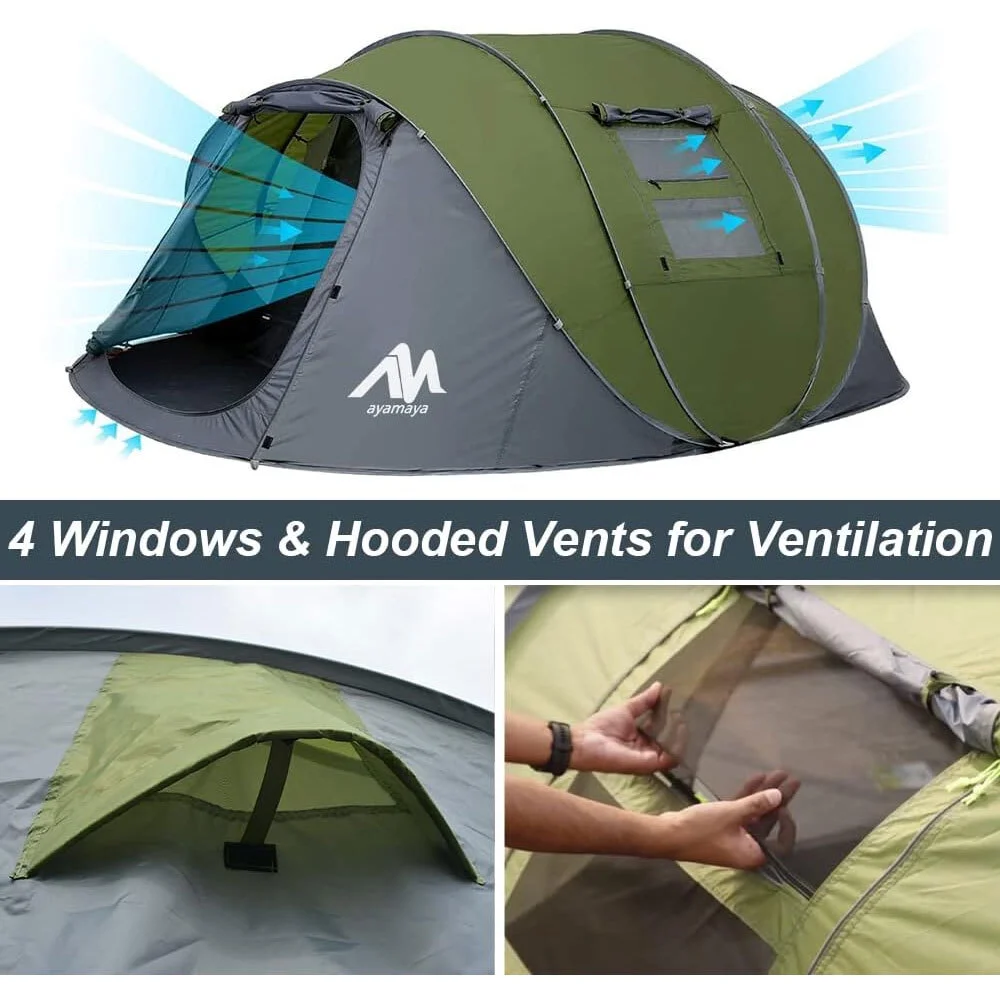 4-6 Person Pop Up Tents Waterproof Windproof Instant Tent for Camping Hiking - Image 4