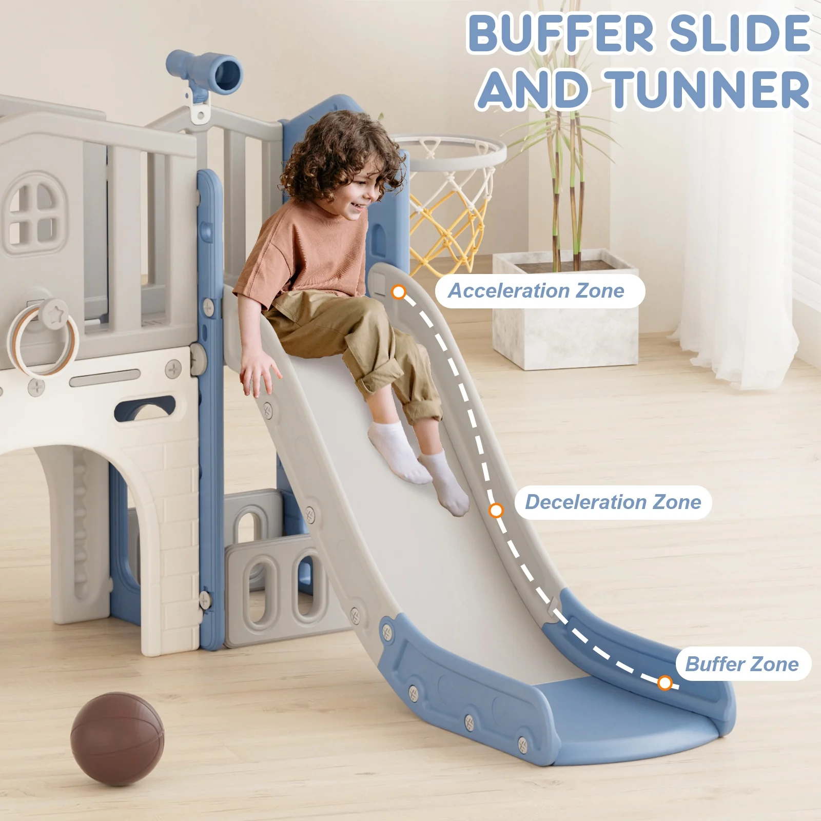 Korimefa 11-in-1 Toddler Slide Set with Golf, Basketball Hoop, Kids Slide for Toddlers Age 1-4, Climber Slip and Slides, Baby Outdoor Toys - Image 27