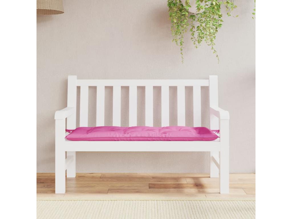 Cojín para banco de jardín tela rosa 120x50x7 cm