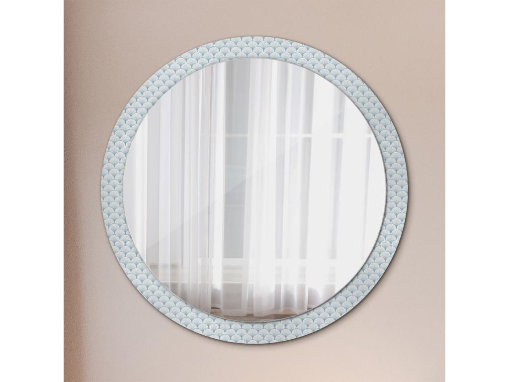 Espejo Redondo Decorativo - Patrón Retro Vintage - 100cm