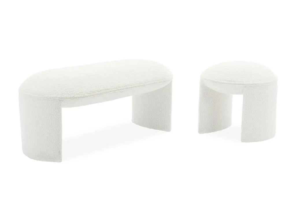 Banco pie de cama Nidovia estilo borreguito color crema xgs2151141