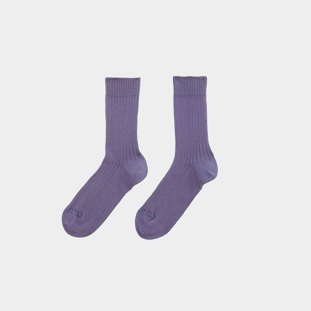 Baserange - Chaussettes Mi-Hautes Côtelées - Poa Purple
